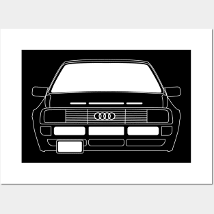 Audi Quattro 84 White Outline Posters and Art